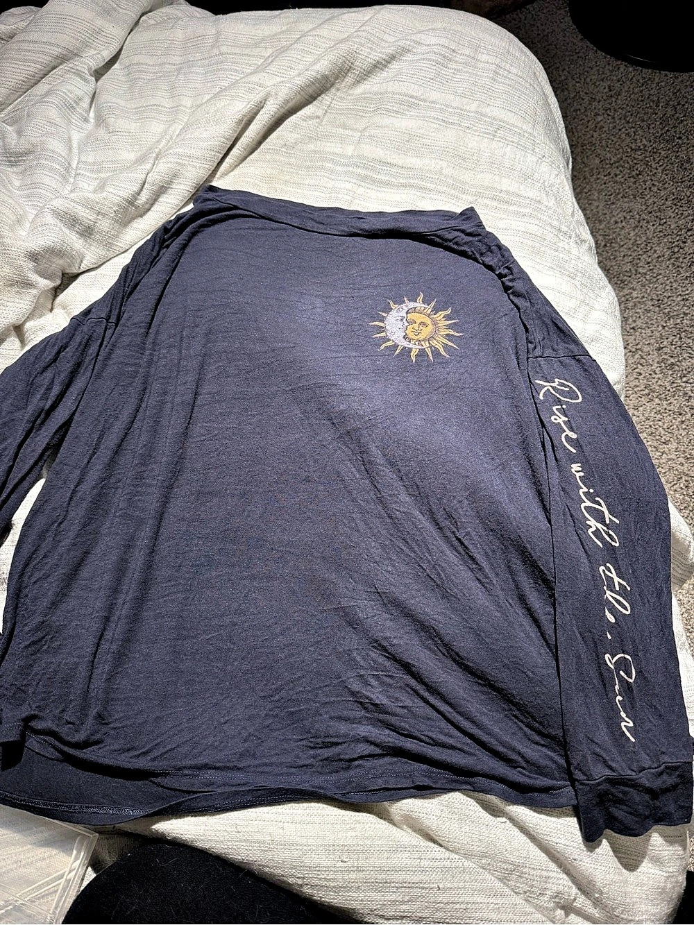 Zodiac Graphic Long Sleeve Tee in Blue